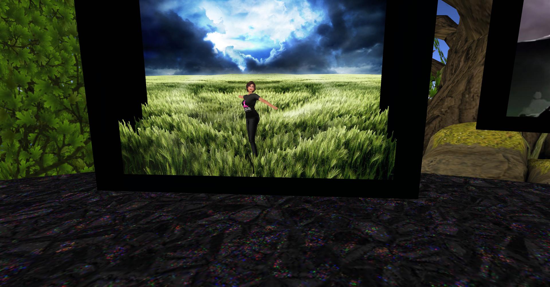 This one is so joyful! You can't see it here, but this exhibit moves. I am actually dancing around in this field! Fun!