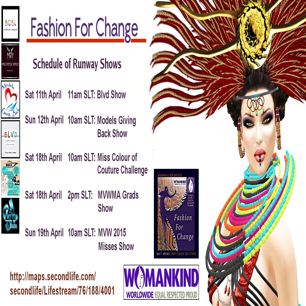 Fashion for Change Runway Fashion Show Events Schedule